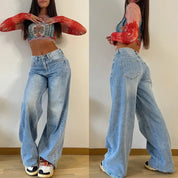 Baggy High - Waist Flare Jeans - Loose Fit Straight Denim - Trendorya