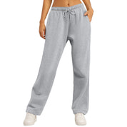 Wide - Leg Fleece - Lined Joggers - High - Waist Workout and Travel Fitness Pants - Trendorya