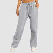 Wide - Leg Fleece - Lined Joggers - High - Waist Workout and Travel Fitness Pants - Trendorya