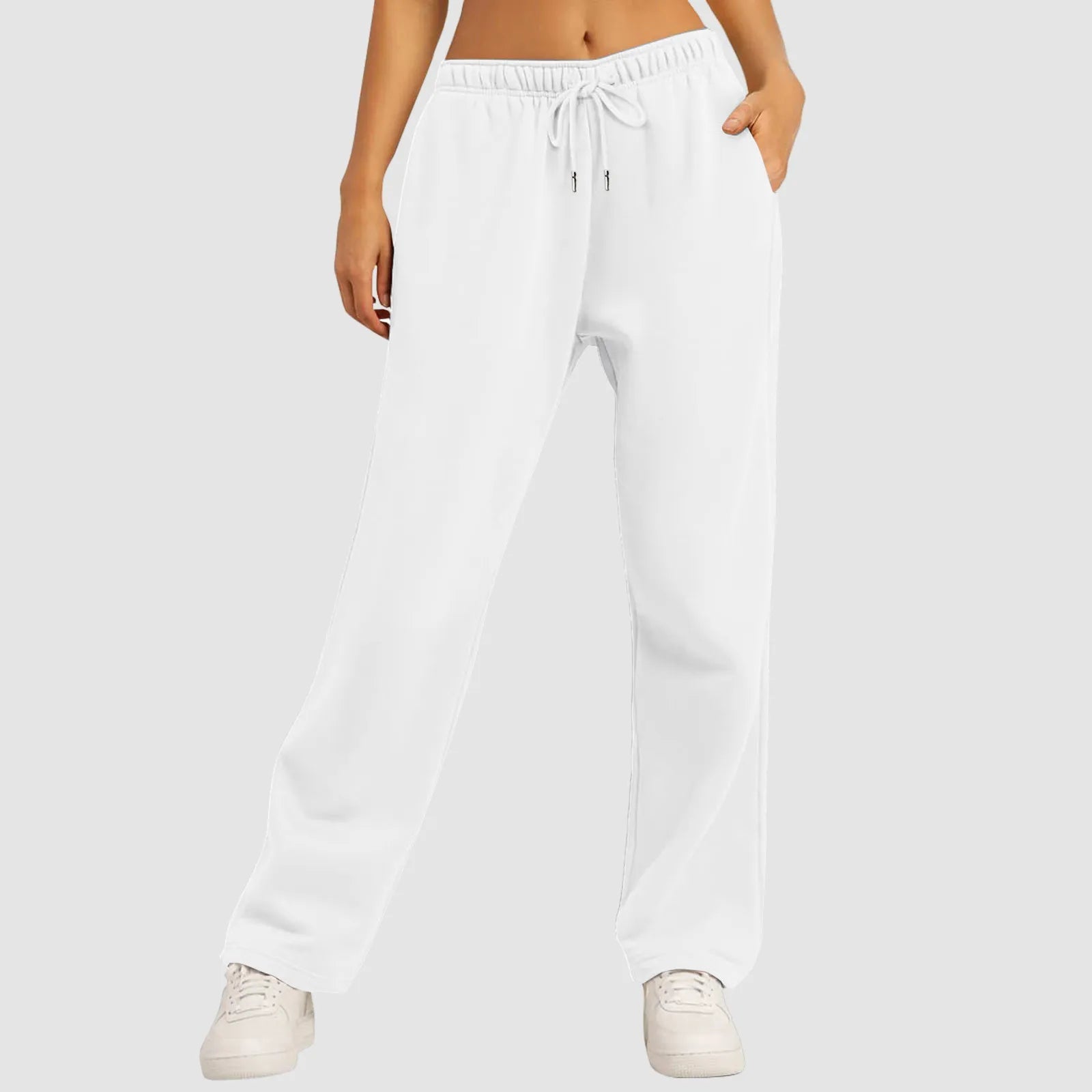 Wide - Leg Fleece - Lined Joggers - High - Waist Workout and Travel Fitness Pants - Trendorya