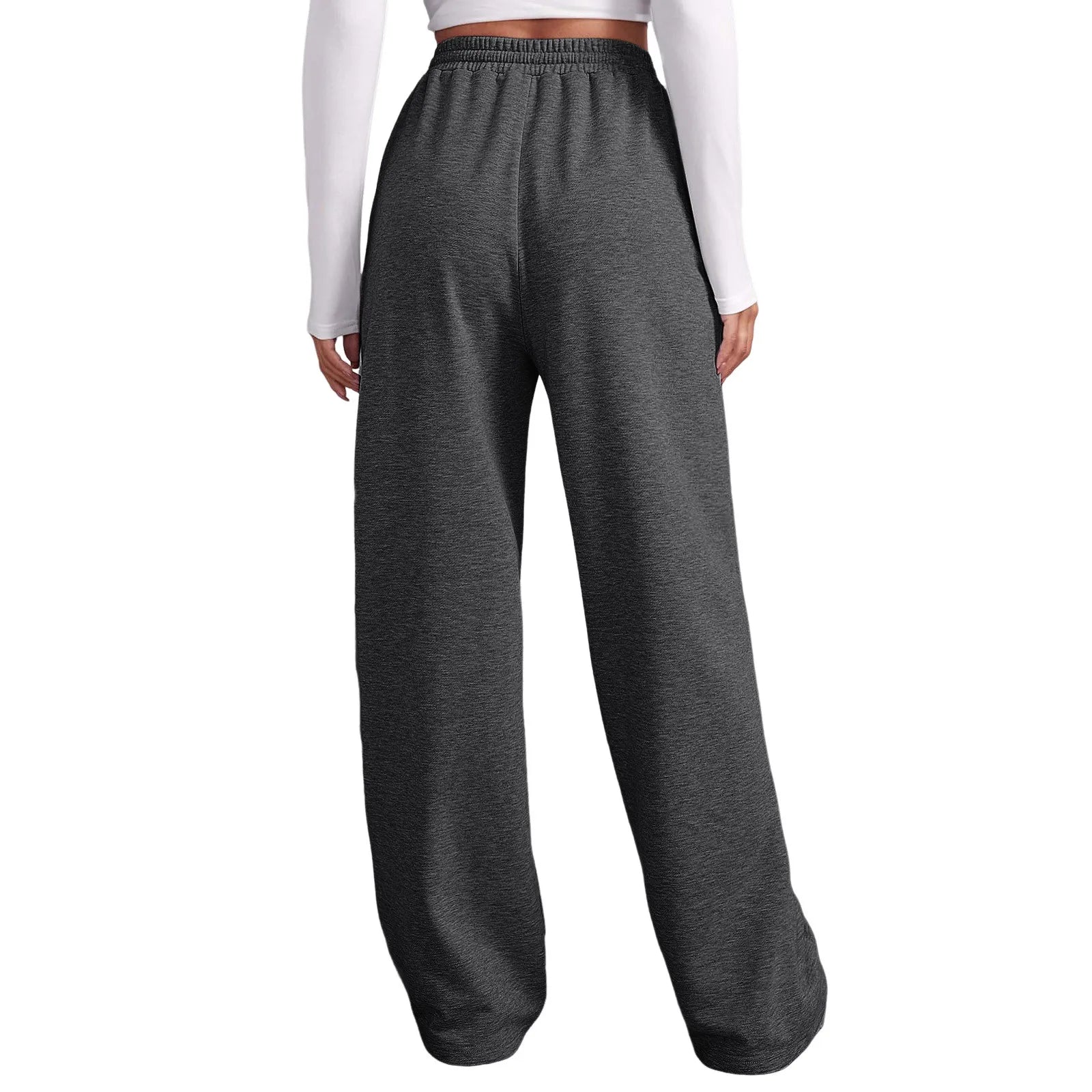 Wide - Leg Fleece - Lined Joggers - High - Waist Workout and Travel Fitness Pants - Trendorya