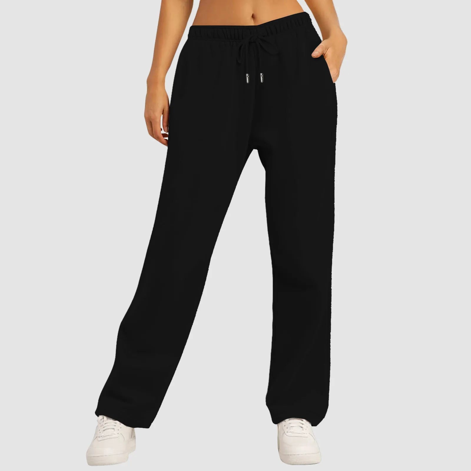 Wide - Leg Fleece - Lined Joggers - High - Waist Workout and Travel Fitness Pants - Trendorya