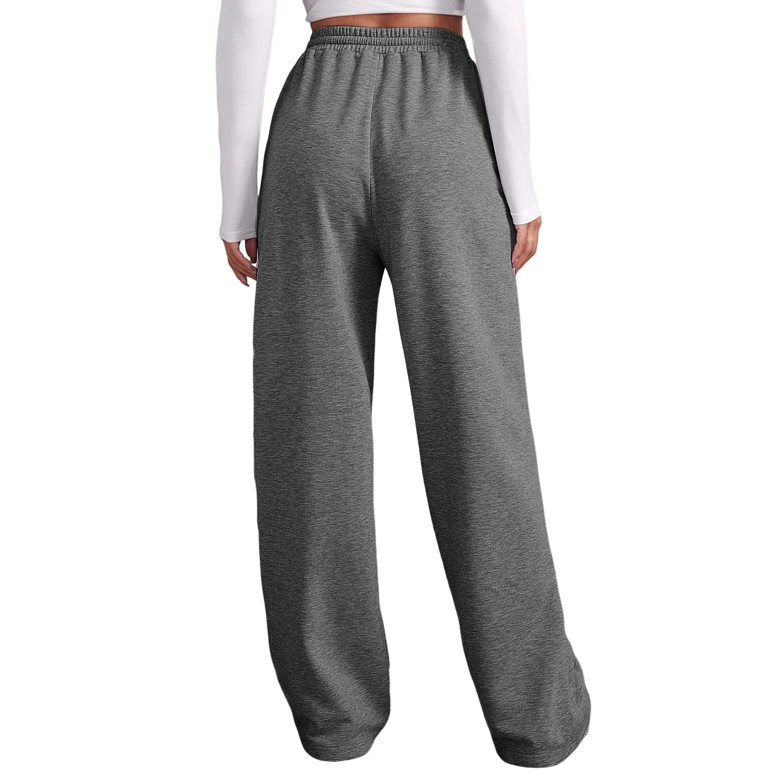 Wide - Leg Fleece - Lined Joggers - High - Waist Workout and Travel Fitness Pants - Trendorya